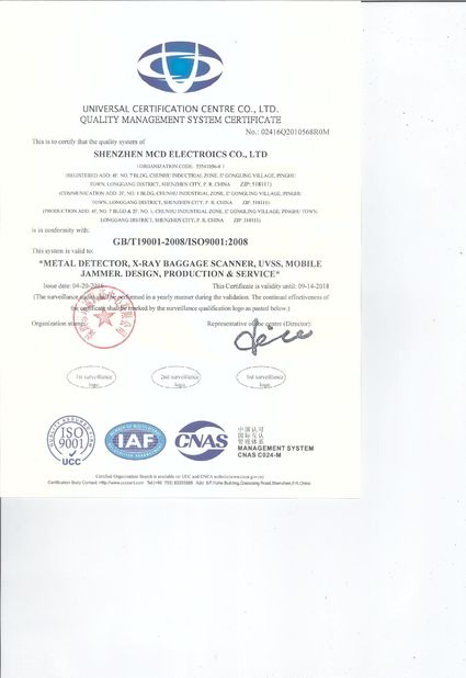 China Shenzhen MCD Electronics Co., Ltd. certificaten